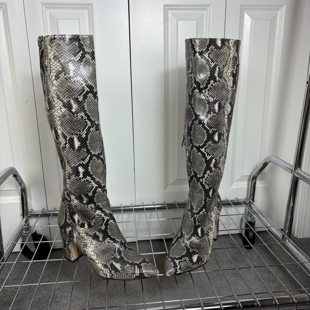 Sam Edelman Green Python Pattern Tall Boots - image 4